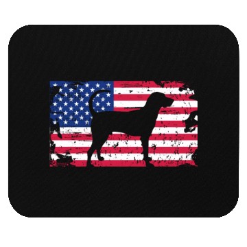 Discover Coonhound USA American Flag Mouse Pads