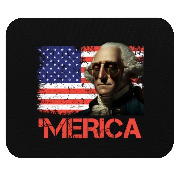 Discover Merica George Washington Independence Day USA Mouse Pads