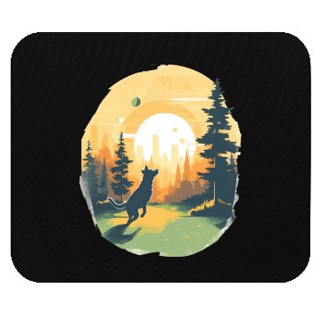 Discover Joyful Dog in Summer Park Mouse Pads