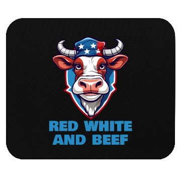 Discover Red White And Beef Mouse Pads