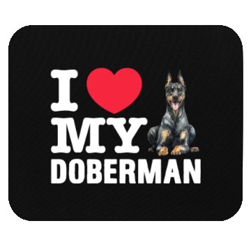 Discover I Love My Doberman Mouse Pads