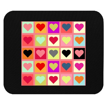 Discover Colorful Retro Vintage Checkered Heart Y2K Pattern Mouse Pads