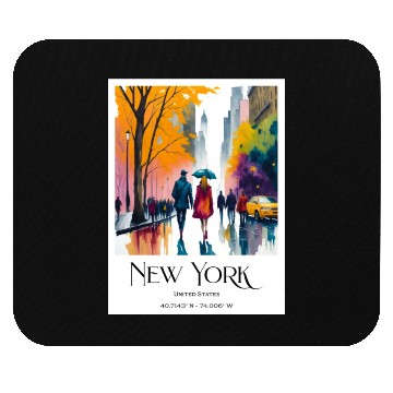 Discover Couple walking in the streets of New York City Mouse Pads
