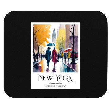 Discover Couple walking in the streets of New York City Mouse Pads