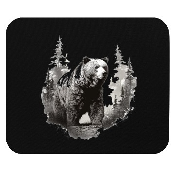 Discover Majestic Forest Bear Mouse Pads