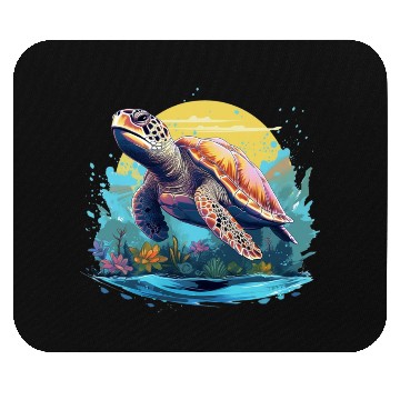 Discover Serene Underwater Turtle Mouse Pads