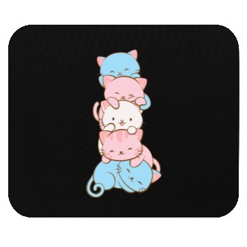Discover Transgender Pride Flag Cute Kawaii Cats Subtle Mouse Pads
