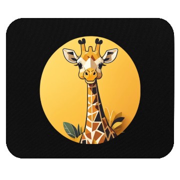 Discover Smiling Giraffe in the Savanna Mouse Pads