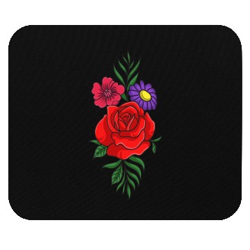 Discover Beautiful red rose with daisy flower Mouse Pads