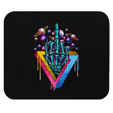 Discover Trippy skeleton middle finger Mouse Pads