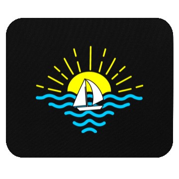 Discover Sunset with sailboat Mouse Pads