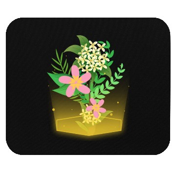 Discover flowers and plants with magic lights Mouse Pads