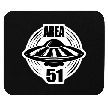 Discover Area 51 Black Flying Saucer Mouse Pads