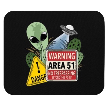 Discover Warning Area 51 No Trespassing Beyond This Point Mouse Pads