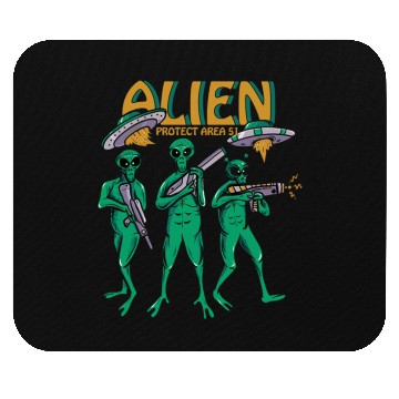 Discover Protect Area 51 Aliens Mouse Pads
