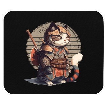 Discover Samurai Cat Warrior Japanese Ninja Cat Kawaii Mouse Pads