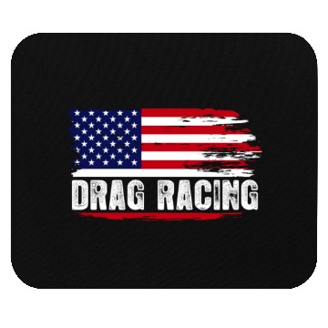 Discover Drag Racing American USA Flag Mouse Pads