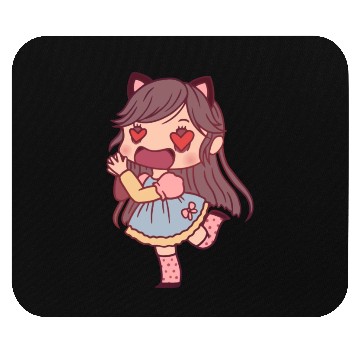 Discover Chibi Girl In Love Mouse Pads