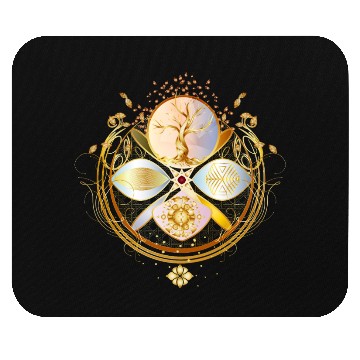 Discover magic amulet, golden tree of life symbol Mouse Pads