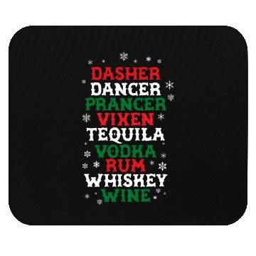 Discover Beer Wine Tequila Reindeer Mouse Pads