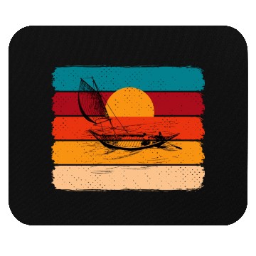 Discover sunset with boat Mouse Pads