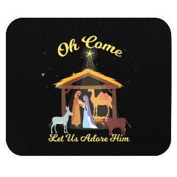 Discover Let Us Adore Him - Advent Nativity Scene North Mouse Pads