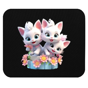 Discover Cute Kittens 3D Ai Art Mouse Pads