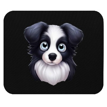 Discover Artistic Border Collie Portrait Mouse Pads