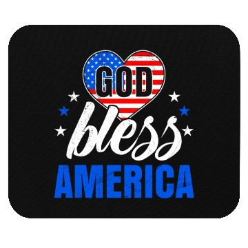 Discover God Bless America Independence Day Party USA Mouse Pads