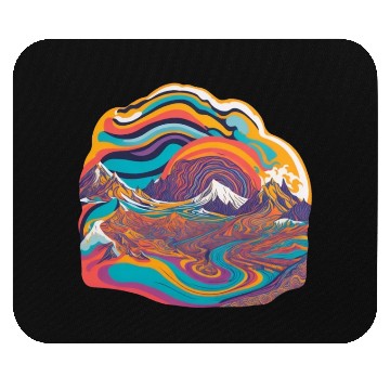 Discover A psychedelic landscape. Mouse Pads