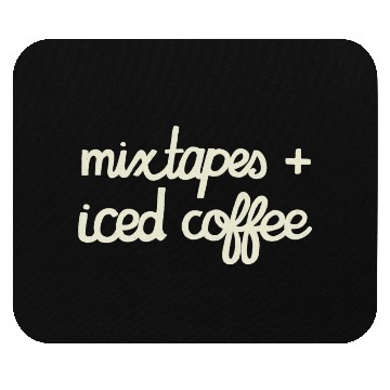 Discover DESIGNMixtapes and Iced Coffee WHITE TEXT green Mouse Pads