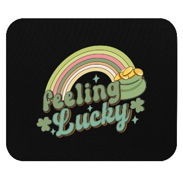 Discover Feeling Lucky Saint Patricks Day Rainbow quote Mouse Pads