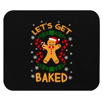 Discover Let's Get Baked Gingerbread Cookies Candy Cane Mouse Pads