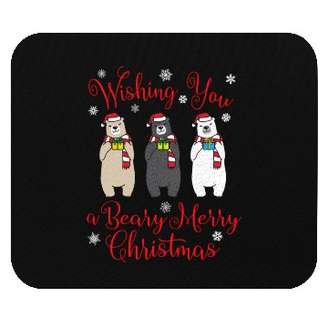 Discover Beary Merry Polar Bear Winter Mouse Pads
