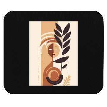 Discover Women Face Mid Century Leaf Oasis Mouse Pads