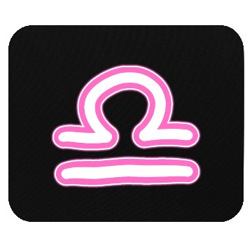 Discover Libra Zodiac Sign Neon Pink Mouse Pads