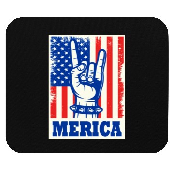 Discover Merica Rock Usa Flag July 4th Mouse Pads