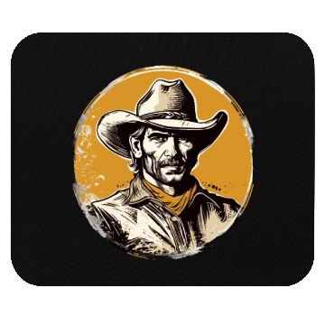 Discover Howdy Partner! Retro Vintage Wild West Cowboy Mouse Pads