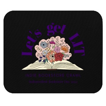 Discover Let'S Get Lit Indie Bookstore Crawl Bookstore Day Mouse Pads