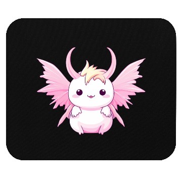 Discover Axolotl Angel & Devil - Design with Horns and Wing Mouse Pads