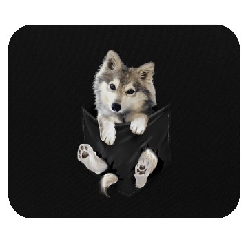 Discover Wolf White Pup In Pocket Wolves Mouse Pads