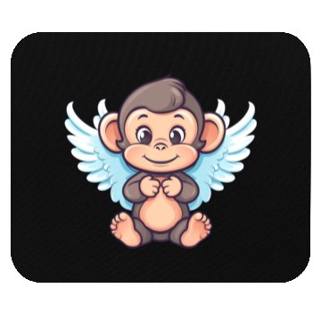 Discover Cute Monkey Angel - Winged Design Mouse Pads