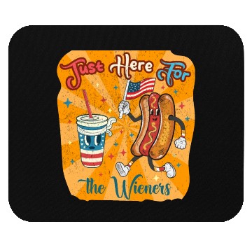 Discover I'm Just Here For The Wieners Cartoon Hot Dog 4Th Mouse Pads