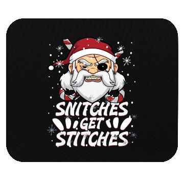 Discover Snitches Get Stitches Santa Hat Funny Santa Pirate Mouse Pads