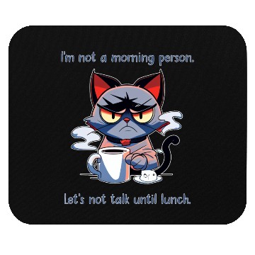 Discover Grumpy cat morning person Mouse Pads