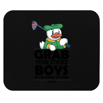 Discover Duck plays golf Mouse Pads