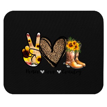 Discover Sunflower Peace Love Country Cowgirl Midwest Boot Mouse Pads