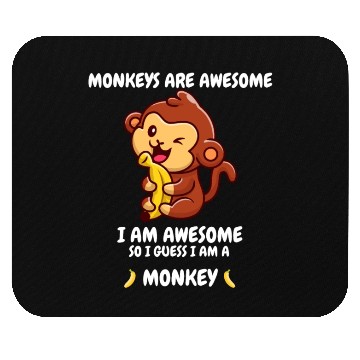 Discover Cute monkey with a banana Mouse Pads