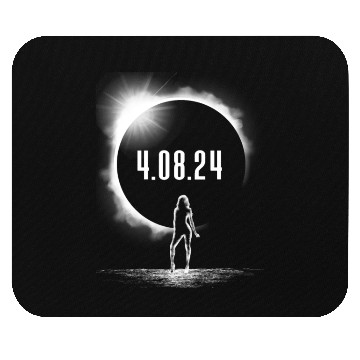 Discover Total Solar Eclipse Woman Silhouette 4.08.24women' Mouse Pads