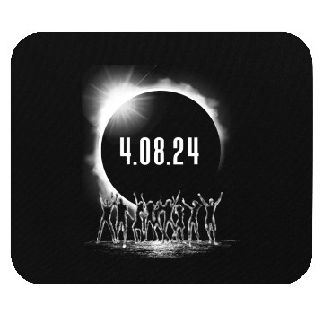 Discover Total Solar Eclipse Party Crowd Silhouette 4.08.24 Mouse Pads